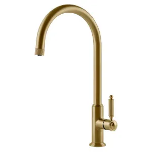 Gessi Venti20 Gooseneck Swivel Mixer Tap Brushed Gold 60620-031 60620-716 by Gessi, a Kitchen Taps & Mixers for sale on Style Sourcebook