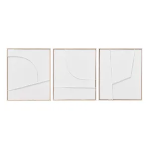 White Shapes Set of 3 Box Framed Canvas in 50 x 60cm by OZ Design, a Painted Canvases for sale on Style Sourcebook