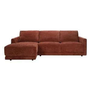 Hendrix 2 Seater Sofa + Chaise LHF in Lila Rust by OZ Design, a Sofas for sale on Style Sourcebook