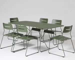 Parco Outdoor 7Pce Dining Table  and Chairs Olive by Seek & Ramble, a Outdoor Sofa Sets for sale on Style Sourcebook