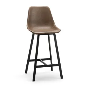 Hanns 67cm Premium Vegan Leather High Back Barstool, Mocha Brown (Set of 2) by L3 Home, a Bar Stools for sale on Style Sourcebook