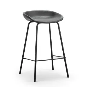 Brandon Set of 2 Vegan Leather Barstool, Vintage Charcoal by L3 Home, a Bar Stools for sale on Style Sourcebook