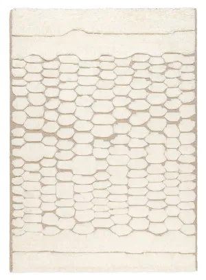 Aminata Ivory Abstract Textured Wool Rug by Miss Amara, a Contemporary Rugs for sale on Style Sourcebook