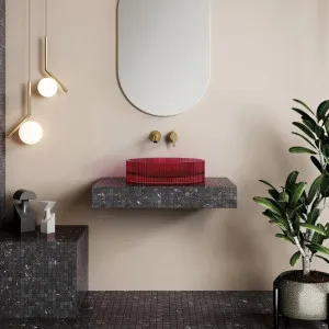 Wow V-Groove Translucency Round Above Counter Basin Vivid Red by Cassa Designs, a Basins for sale on Style Sourcebook
