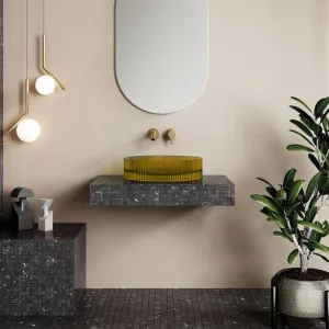 Wow V-Groove Translucency Round Above Counter Basin Opal Yellow by Cassa Designs, a Basins for sale on Style Sourcebook