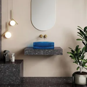 Wow V-Groove Translucency Round Above Counter Basin Sky Blue by Cassa Designs, a Basins for sale on Style Sourcebook