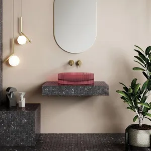 Wow V-Groove Translucency Round Above Counter Basin Faint Pink by Cassa Designs, a Basins for sale on Style Sourcebook