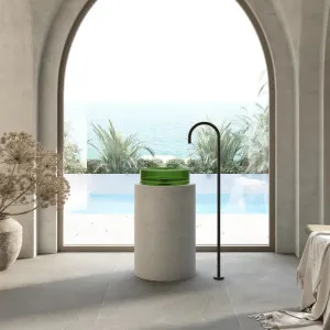 Wow V-Groove Translucency Round Above Counter Basin Emerald Green by Cassa Designs, a Basins for sale on Style Sourcebook