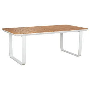 Pallara 200cm Teak Top &amp; Aluminium Dining Table, White by Schots Home Emporium, a Dining Tables for sale on Style Sourcebook