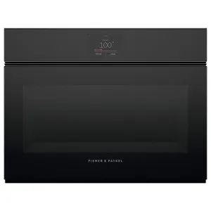 Fisher & Paykel Series 9 60cm Minimal Compact Handleless Combi-Steam Oven Black Glass OS60NMTNB1 by Fisher & Paykel, a Ovens for sale on Style Sourcebook