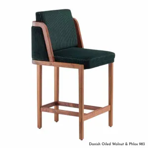 De La Espada Throne Breakfast Bar Stool in Walnut Timber - Upholstery Range A 271PWA by De La Espada, a Chairs for sale on Style Sourcebook