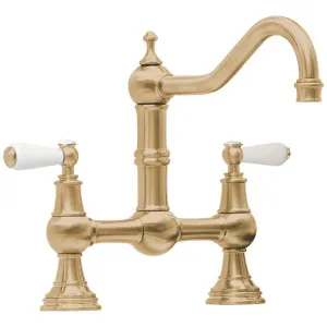 Shaws by Perrin & Rowe Hambleton Kitchen Mixer - Satin Brass AUSH-4751SBWPC by Shaws by Perrin & Rowe, a Kitchen Taps & Mixers for sale on Style Sourcebook