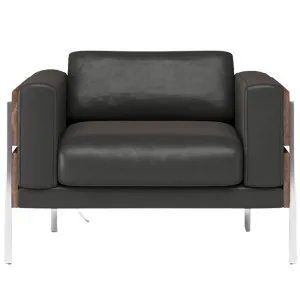 Case Furniture Forum Armchair - Walnut and Black Leather 107765 by Case Furniture, a Chairs for sale on Style Sourcebook
