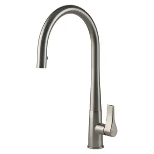 Gessi Proton Pull Out Kitchen Mixer Tap Brushed Nickel 17153-149 by Gessi, a Kitchen Taps & Mixers for sale on Style Sourcebook