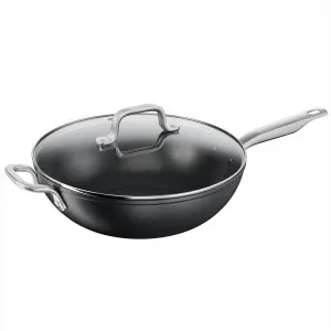 Tefal Premium Specialty Hard Anodised Induction Non-Stick Wok 32cm with Lid H9169417 by Tefal, a Cookware for sale on Style Sourcebook