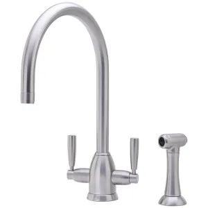 Shaws by Perrin & Rowe Silverdale Kitchen Mixer with Rinse - Pewter AUSH-4866PF by Shaws by Perrin & Rowe, a Kitchen Taps & Mixers for sale on Style Sourcebook