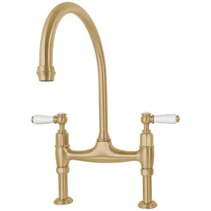 Shaws by Perrin & Rowe Pendleton Kitchen Mixer - Satin Brass AUSH-4193SBWPC-H1 by Shaws by Perrin & Rowe, a Kitchen Taps & Mixers for sale on Style Sourcebook