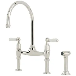 Shaws by Perrin & Rowe Pendleton Kitchen Mixer with Rinse - Nickel AUSH-4173NIWPC by Shaws by Perrin & Rowe, a Kitchen Taps & Mixers for sale on Style Sourcebook