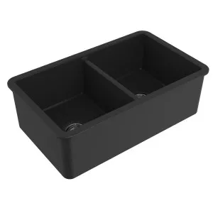 Turner Hastings Cuisine 85 x 46 Fine Fireclay Double Bowl Sink Matte Black CUD85FS-MB by Turner Hastings, a Kitchen Sinks for sale on Style Sourcebook