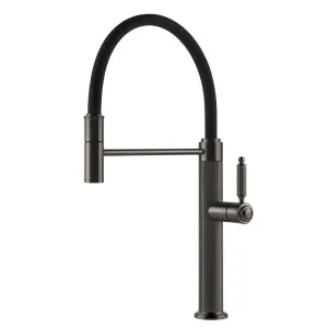 Gessi Venti20 Gooseneck Semi-Professional Mixer Tap Brushed Black 60634-707 by Gessi, a Kitchen Taps & Mixers for sale on Style Sourcebook