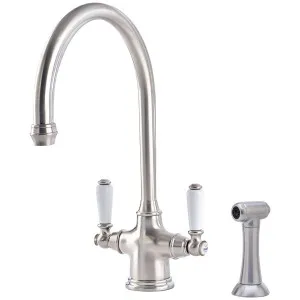 Shaws by Perrin & Rowe Ribble Kitchen Mixer with Rinse - Pewter AUSH-4360PFWPC by Shaws by Perrin & Rowe, a Kitchen Taps & Mixers for sale on Style Sourcebook