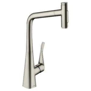 Hansgrohe Metris M71 320 2jet Pull Out Sink Mixer Tap - Stainless Steel 73816803 by Hansgrohe, a Kitchen Taps & Mixers for sale on Style Sourcebook