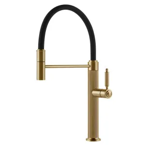 Gessi Venti20 Gooseneck Semi-Professional Mixer Tap Brushed Gold 60634-716 by Gessi, a Kitchen Taps & Mixers for sale on Style Sourcebook