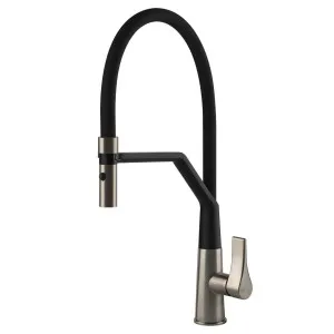 Gessi Proton Semi-Professional Spray Kitchen Mixer Tap Brushed Nickel 17191-149 by Gessi, a Kitchen Taps & Mixers for sale on Style Sourcebook