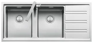 Barazza Easy Double Bowl Right Hand Drainer Sink EASY200L by Barazza, a Kitchen Sinks for sale on Style Sourcebook