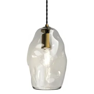 Lighting Republic Organic Asymmetrical Clear Glass Pendant with Brass Detail Medium by Lighting Republic, a Pendant Lighting for sale on Style Sourcebook