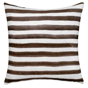 Rumi Striped Chocolate Linen Cushion - 50X50cm by Urban Road, a Cushions, Decorative Pillows for sale on Style Sourcebook
