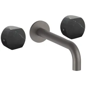 AboutWater AF/21 Wall Tap Set with Outlet - Matte Gun Metal PVD / Nero Marquina 27P5A813BCY-4400R010 by AboutWater, a Kitchen Taps & Mixers for sale on Style Sourcebook