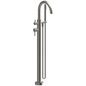 Rogerseller Tonic Floor Mount Bath Mixer with Handshower - Brushed Nickel 3606016407 by Rogerseller, a Kitchen Taps & Mixers for sale on Style Sourcebook