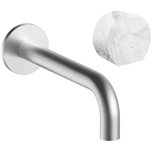 AboutWater AF/21 Basin Mixer with Hob Outlet - Brushed Stainless Steel / Carrara Marble 2793A713BCX-4400A713 by AboutWater, a Kitchen Taps & Mixers for sale on Style Sourcebook