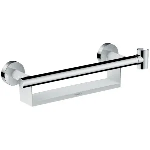 Hansgrohe Unica Grab Handle Comfort with Shelf and Shower Holder - Chrome 26328400 by Hansgrohe, a Kitchen Taps & Mixers for sale on Style Sourcebook