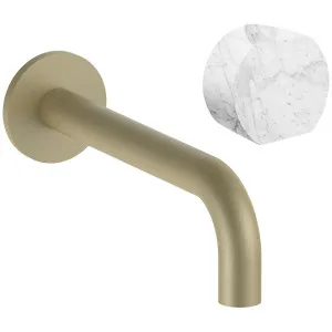 AboutWater AF/21 Basin Mixer with Hob Outlet - Matte British Gold PVD / Carrara Marble 27P6A713BCX-4400A713 by AboutWater, a Kitchen Taps & Mixers for sale on Style Sourcebook