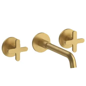 Fantini Icona Classic Wall Tap Set With Outlet - Pure Brass PVD 53Q7R013B-4400R010A by Fantini, a Kitchen Taps & Mixers for sale on Style Sourcebook