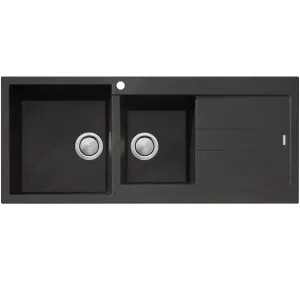 ST-BL1511 OF San-Black 1&3/4 LHB B&DR by Santorini, a Kitchen Sinks for sale on Style Sourcebook