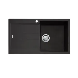 ST-BL1522 OF San-Black Sgl RHB B&DR by Santorini, a Kitchen Sinks for sale on Style Sourcebook