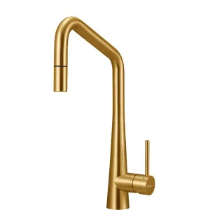 SS31675-AU Brush Gold Pullout Sq G'Neck by Essente 316, a Kitchen Taps & Mixers for sale on Style Sourcebook