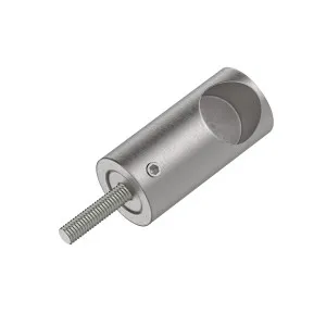 Round DIY Glass to Rail Fitting with Thread Satin Nickel by Estelle, a Door Hardware for sale on Style Sourcebook