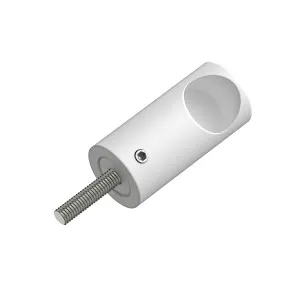 Round DIY Glass to Rail Fitting with Thread White by Estelle, a Door Hardware for sale on Style Sourcebook