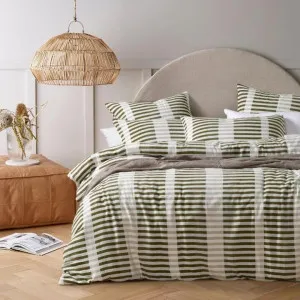 Vintage Design Tempo Cotton Jacquard Green Quilt Cover Set by null, a Quilt Covers for sale on Style Sourcebook