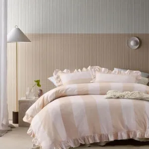 Vintage Design Candy Ruffle Natural Washed Cotton Quilt Cover Set by null, a Quilt Covers for sale on Style Sourcebook