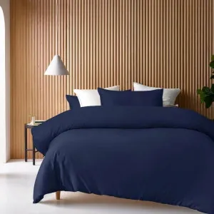 Accessorize Bamboo Cotton Double Stitch Navy Quilt Cover Set by null, a Quilt Covers for sale on Style Sourcebook