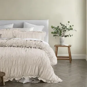 Vintage Design Haven Natural Washed Cotton Quilt Cover Set by null, a Quilt Covers for sale on Style Sourcebook