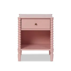Betti Bobbin One Drawer Bedside Table - Pink - Mocka by Mocka., a Dressers & Chests of Drawers for sale on Style Sourcebook