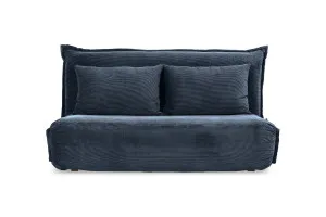 Happy 2 Seat Sofa Bed, Cord Dark Blue, by Lounge Lovers by Lounge Lovers, a Sofa Beds for sale on Style Sourcebook