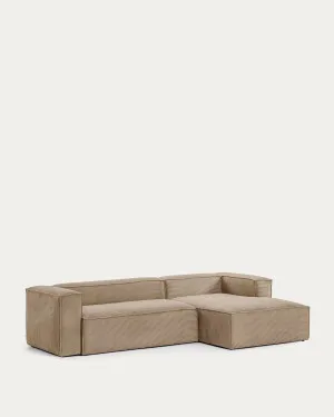 Blok 3-seater sofa with right chaise longue thick taupe corduroy 300 cm by null, a Sofas for sale on Style Sourcebook