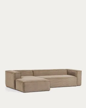 Blok 3-seater sofa with left chaise longue thick taupe corduroy 300 cm by null, a Sofas for sale on Style Sourcebook